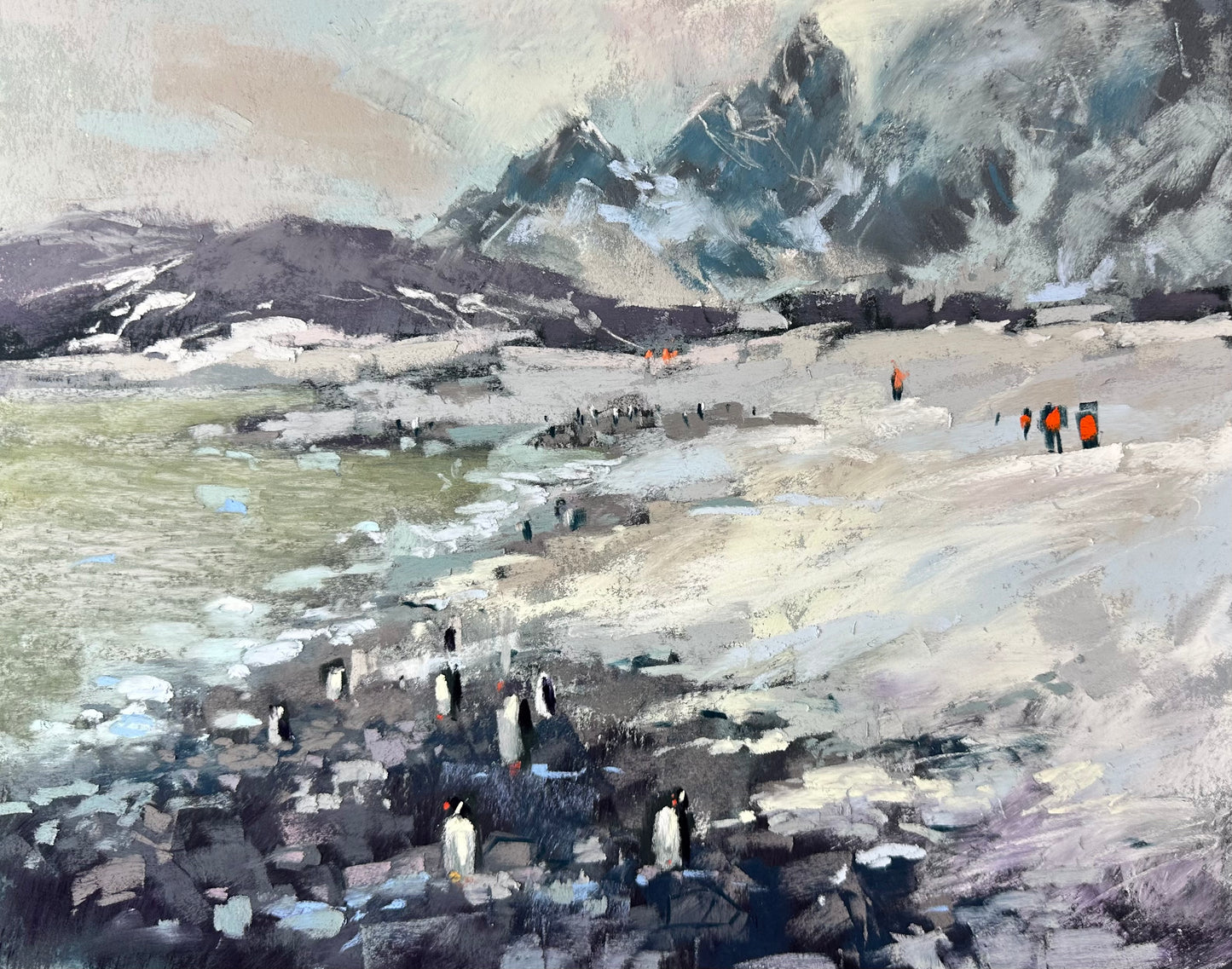 Exploring Antarctica 11x14 pastel